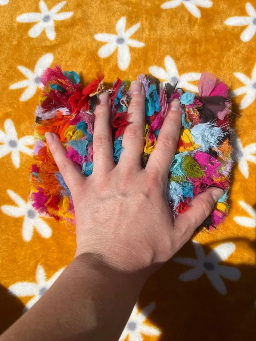 Small Colorful Handloom Frilly Boho Pouch Cosmetic Makeup Bag
